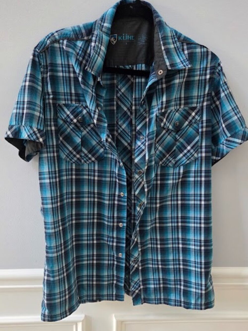 Kuhl Blue Plaid Hiking Shirt